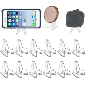 Pack of 10 Mini Clear Acrylic Easel Stands Coin Display for Pictures Party Ac... - Picture 1 of 6