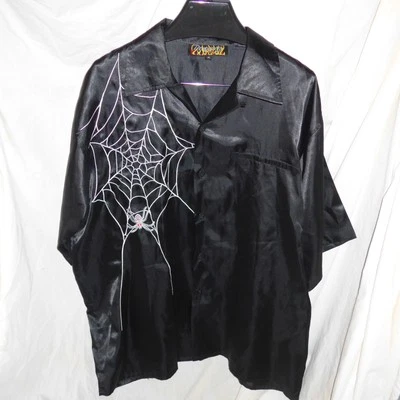 Vintage Dragonfly Shirt Size XL Spider Web Embroidered Black Widow - Image 1 of 4