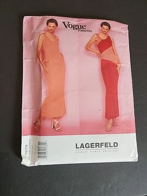 Vogue Patterns 1979 Lagerfield Size 12 14 16 A Line Tank Dress - Image 1 of 4