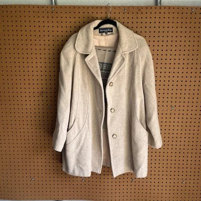 Gabardina vintage de lana para mujer Herman Kay Petite con bufanda crema talla 12P  Foto 1 de 4