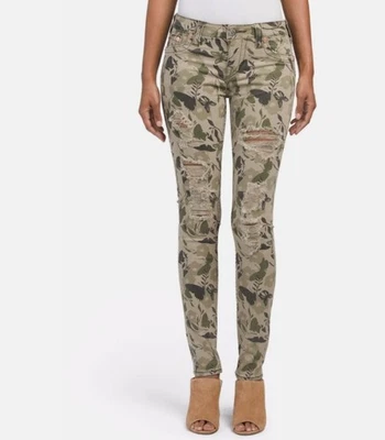 True Religion Super Skinny Garden Camo Distressed Jeans - SIZE 30 - RETAIL $199 - Image 1 of 4