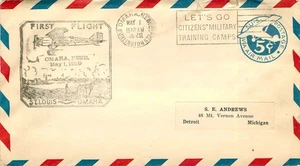USA, 1st Flight St. Louis to Omaha Neb. May 1st, 1929, Military training camp - Picture 1 of 2
