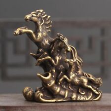Stylish Brass Race Horse Figurine Precious Ornament for Home or Office