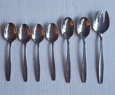 7 cubiertos Creation Rogers de plata inoxidable 4 cucharaditas 2 cucharaditas de mesa 1 servidor  Foto 1 de 2