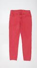 New Look Womens Pink Cotton Straight Jeans Size 10 L26 In Regular Button