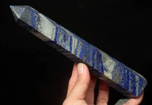 344g 8.07"  NATURAL LAPIS LAZULI QUARTZ CRYSTAL POINT HEALING 1 - Picture 1 of 8