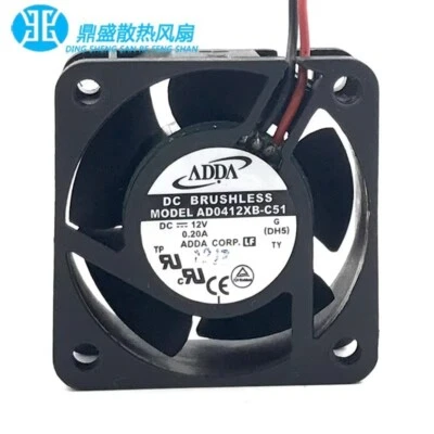 ADDA AD0412XB-C51 4020 DC12V 0.20A 4CM 2-Wire Dual Ball Cooling Fan - Image 1 of 4