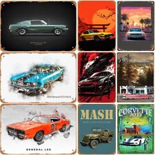 Metal Tin Signs Vintage Classic Car Wall Decor Posters Plate For Garage Man Cave