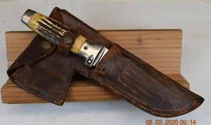 VINTAGE CASE'S TESTED XX STAG KNIFE/HATCHET ORIGINAL LEATHER SHEATH 1920-1940 - Picture 1 of 20
