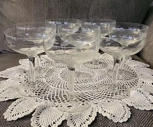 Set 8 calici da cocktail trasparenti in vetro inciso champagne Princess House - Foto 1 di 9