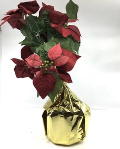 Christmas Holiday Faux Poinsettia Plant - Picture 1 of 7