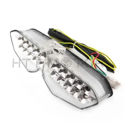 Luz trasera LED integrada de freno de giro transparente para motocicleta para Yamaha YZF-R6S 06-08 Foto 1 de 4