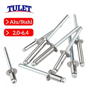 Blindnieten Alu/Stahl Nieten Flachkopf DIN 7337 Popnieten Niete 2,0-6,4 mm - Bild 1 von 89