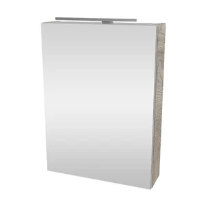 Fackelmann STANFORD LED Spiegelschrank Gäste Bad 50 cm breit rechts Holz Braun - Bild 1 von 15