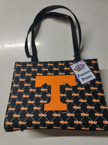 Officially Licensed Tennessee Volunteers Team Logo Women's Fashion Purse Black Cover