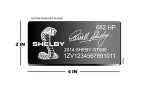 Custom  GT500 Mustang / Truck Interior Engine Engraved Badge Dash Plaque BLACK - Picture 1 of 3