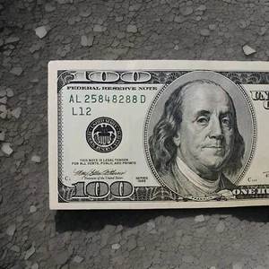 Fancy Lucky Serial Number $100 One Hundred Dollar Bill L12 US 1996, #25848288 - Picture 1 of 7