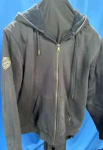 Harley-Davidson Men's XL Hoodie Navy Sherpa-Lined Graphic Zip Front - Picture 1 of 11