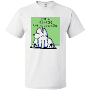 Inktastic Cool Belly Westie T-Shirt - KiniArt Terrier Dog Ray Of Sunshine Mens - Picture 1 of 7