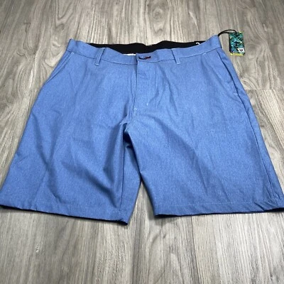 Pantalones Cortos Híbridos Burnside Hombres 36 Azul Rendimiento UV Walkshorts Boardshorts Elastizados Foto 1 de 4