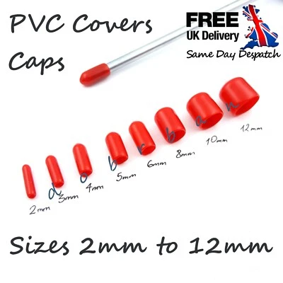 TAPPO TERMINALE ROSSO ASTA BARRA VITI BULLONI CAVO TUBI PVC GOMMA COPRIFILO TAPPI - Immagine 1 di 2