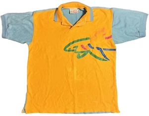 Vintage Reebok Greg Normal Shark Golf Color Block Polo Shirt Large - Picture 1 of 8