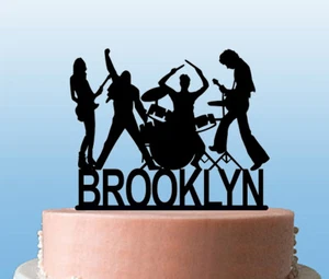 Freddie Mercury and Queen Personalised Rock Band Cake Topper-Acrylic - Picture 1 of 2
