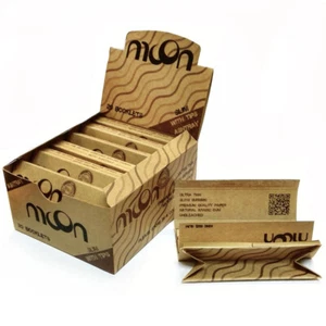 Moon Unbleached Rolling Papers King Size 108*45mm W Tips 640 leaves Upgraded 2.0 - Picture 1 of 7