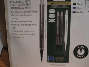 2 RELLENOS DE BOLAS ROLLER NEGRAS FINAS MONTEVERDE - SHAAFFER - Imagen 1 de 1
