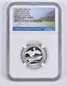 2018-S Silver PF70 ANT Cumberland Islands Quarter Limited Edition NGC *6265 - Picture 1 of 5