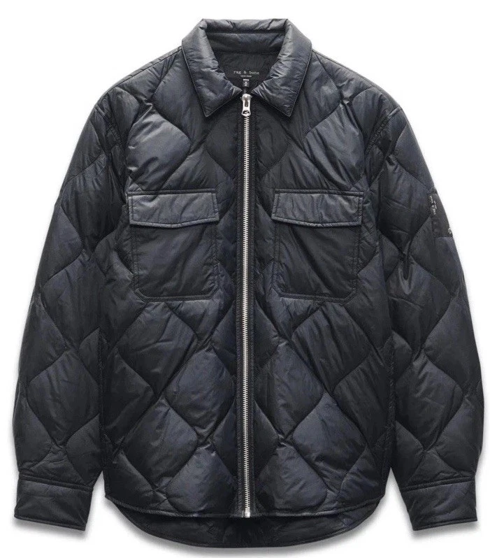 Rag & Bone DANE Quilted Jacket Zip Up Puffer Black MEDIUM $498 - Image 1 of 4