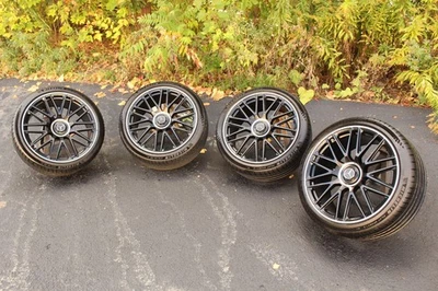 22 - 25 Mercedes SL63 AMG 21" Forged 10-Spoke Wheels Tires Michelin PS4S OEM Set - Image 1 of 4
