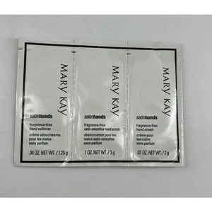 Mary Kay Satin Hands Fragrance Free Hand Softener Samples 3 Pack Lotion New - Picture 1 of 2
