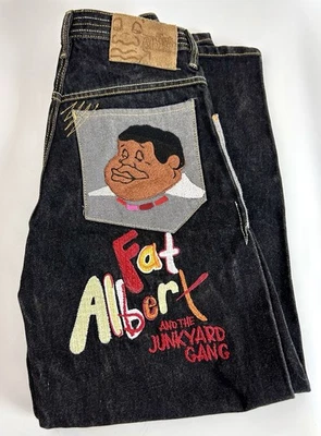 Pantalones de mezclilla Platinum Fubu Fat Albert para niños talla 14 Junkyard Gang Foto 1 de 4