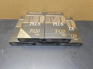 (5) Neu Versiegelt Maxell P/I Plus T-120 - Zeitraffer Aufnahme VHS-Kassetten - Menge 5 - Bild 1 von 4