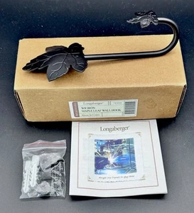 LONGABERGER Hand Forged Wrought Iron Maple Leaf Wall Hook Hanger #72664 NEW - Picture 1 of 6