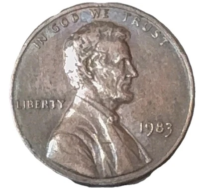 🔥1983 Мемориальный цент с изображением Линкольна штамп трещина на реверсе 🔥 - Изображение 1 из 4