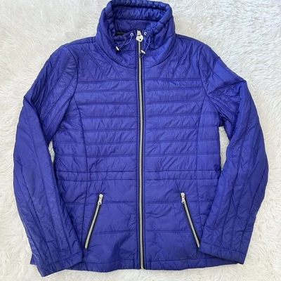 Chaqueta acolchada ligera acolchada GUESS para mujer talla grande púrpura 40” pecho usada en excelente estado Foto 1 de 4