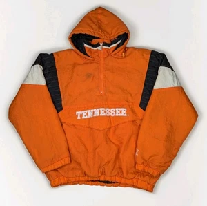 Vintage Tennessee Volunteers VOLS STARTER Pull Over 1/4 Hooded Jacket L - Picture 1 of 14