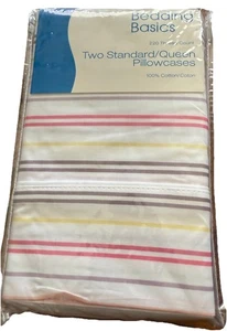 2 Standard/Queen pillowcases. 20" x 30". Bed Bath & Beyond. 200 thread. Cotton. - Picture 1 of 6
