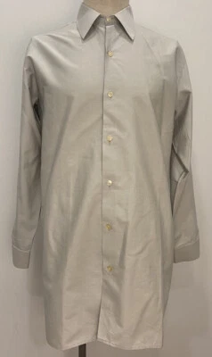 1960s Men’s European Mod Style Shirt Vintage Grey Blue Check Patterned Medium 40 - Image 1 of 4