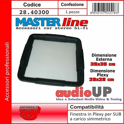 FINESTRA PLEXYGLASS SPESS. 8 mm PER SUBWOOFER DA 300 MM A CARICO SIMMETRICO - Immagine 1 di 2