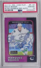 17-18 OPC Platinum Brock Boeser Auto Rookie Retro RAINBOW RED PSA 10 Gem Mt 2017