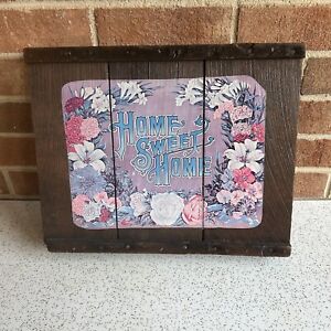 Vintage Original Wood Raisinrak Home Sweet Home Wall Sign, Retro Farmhouse Sign