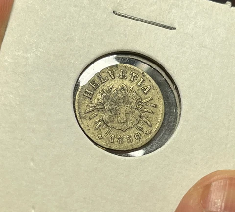1850 Switzerland 5 Rappen World Coin Cover