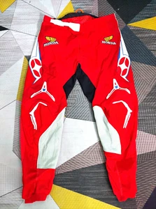 Motocross Vintage Honda Factory Team Ama Sx Retro No Fear Red Pants Size 36 inch - Picture 1 of 10