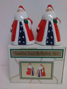 Santa Salt & Pepper Shakers Ceramic Approx 4.5" Tall Christmas Holiday Season - Picture 1 of 3