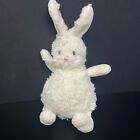 Ganz White Bunny Rabbit Plush Shaggy Bean Body 9" Stuffed Animal  HE9741