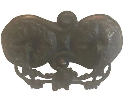 Art Nouveau Drawer Pull Gold Bronze Decorative Metal 5 3/8” Wide Antique - Image 1 of 4