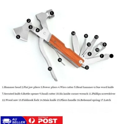 Outdoor Life-saving Multifunctional Axe Hammer Tapered Ram's Horn Safety Hammer - image 1 of 4